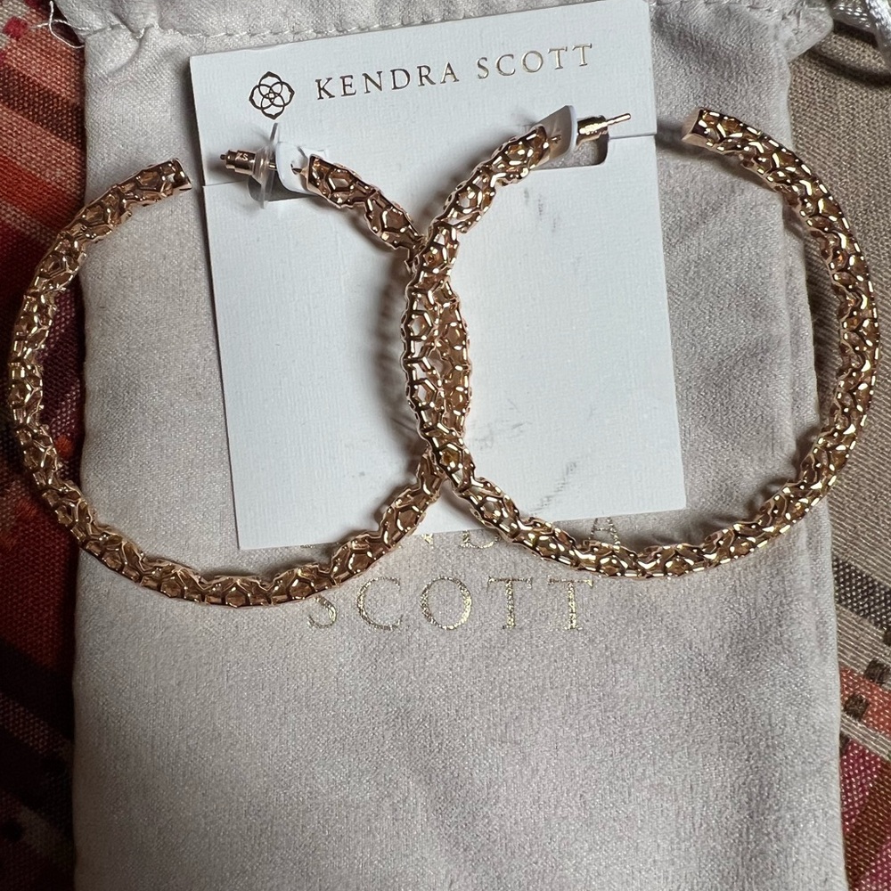 Kendra Scott Textured Gold Hoop Earrings